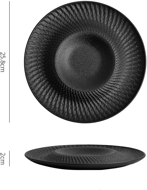 Dinner Plates 10-inch Japanese Hotel Restaurant Western Tableware White Ceramic Appetizer Plate Dessert Cake Kitchen Salad Bowl(B,10 in)