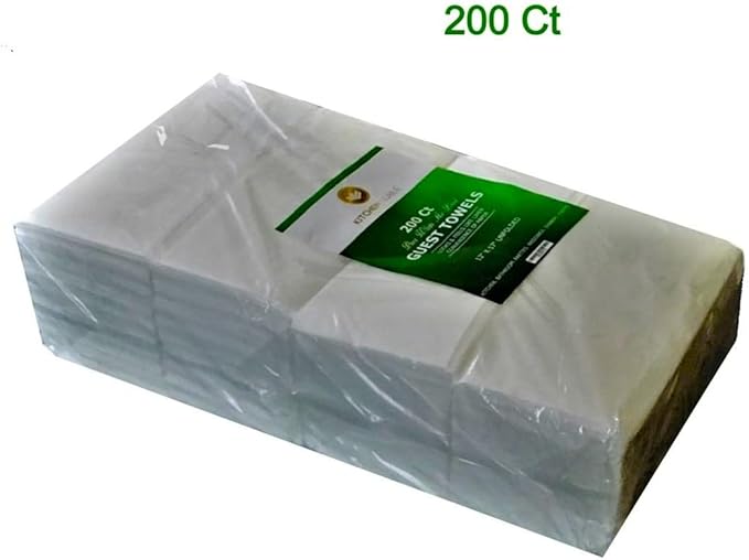 Linen Feel Disposable Guest Hand Towels for Bathroom | Luxury Single Use Cloth Like Dinner Napkins for Dining, Parties & Weddings | Dual Purpose, Soft, Absorbent & Lint-Free | 200 Ct - Made in USA
