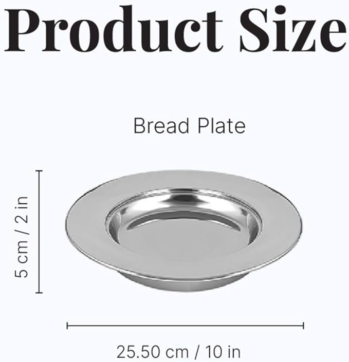 Communion Ware | Stainless Steel Bread Plate for Churches | Holy Stackable Bread and wafers Serving Plate | – Shiny (Silver) Finish