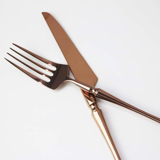 JASHII 20-piece 18/10 Stainless Steel Rose Gold Flatware/Cutlery/Tableware Set Service for 4 Person, Include Knife/Fork/Spoon, Mirror Polished (Rose)