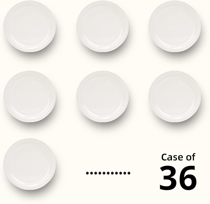 Stoneware Narrow Rim Commercial Grade Dinnerware, America White, Plate 6.5", Case of 36