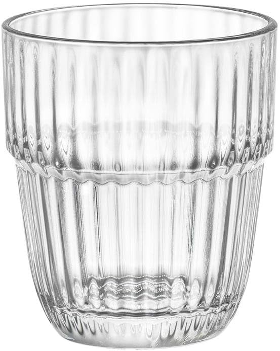 Bormioli Rocco Barshine 13.35 oz. Double Old Fashioned DOF Stackable Tempered Drinking Glasses, Set of 6, Clear
