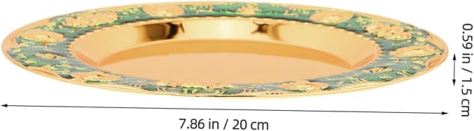 GLEAVI Vintage European Round Tray Decorative Metal Fruit and Snack Holder for Coffee Table Jewelry Organizer and Centerpiece Versatile Serving Tray for Home Decor