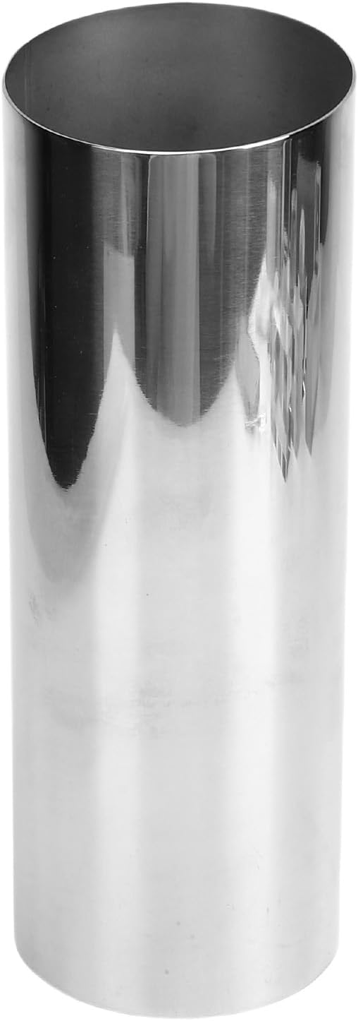 LIANGLIDE Silver Stainless Steel Cylinder Vase, Modern Flower Vase for Desktop Ornament, Easy to Clean and Maintain, Slant Opening Design, Suitable for Fresh Flowers