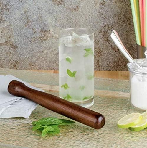 (Pack of 3) Wooden Muddler for Cocktails, Flat Head Bar Muddle,r Lacquered Walnut Wood, Mint Muddler for Mojitos