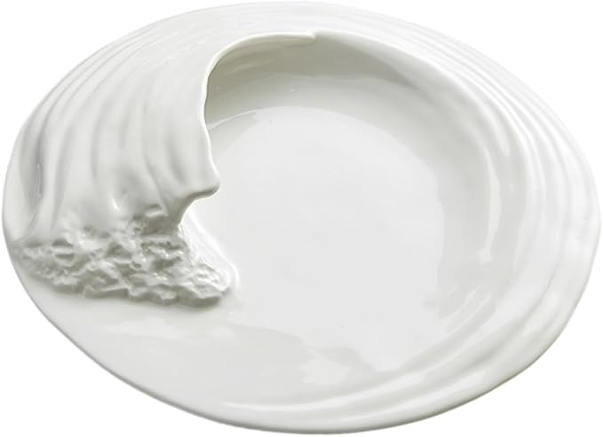 Healifty Ceramic Food Serving Plate Creative Western Snack Dish Unique Porcelain for Restaurants and Home Use Easy to Clean for Appetizers