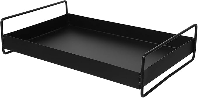 BESPORTBLE Metal Serving Tray with Side Handles for Fruit Snacks Beverage Decorative Coffee Table Organizer Plate Multi-use Display and Serving Platter for Home Office Party
