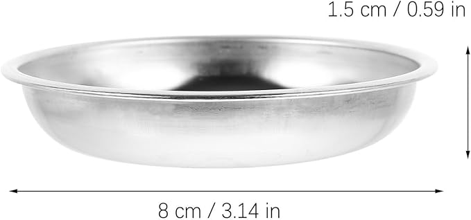 Hemoton 10PCS Stainless Steel Sauce Dishes,Mini Saucers Dipping Bowls,Small Appetizer Tray,Seasoning Dishes Sushi Saucers Bowl Appetizer Plates,Mini Cat Food Bowl,Cat Food and Water Dish,8X8CM