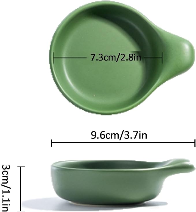 FAREWELL Dipping Bowls Dip Bowl Set Ceramic Condiment Dishes Sushi Bowl Condiment Plate Appetizer Plate Soy Sauce with Handle 5pc Soy Sauce Plate Appetizer Bowls (Color : C)