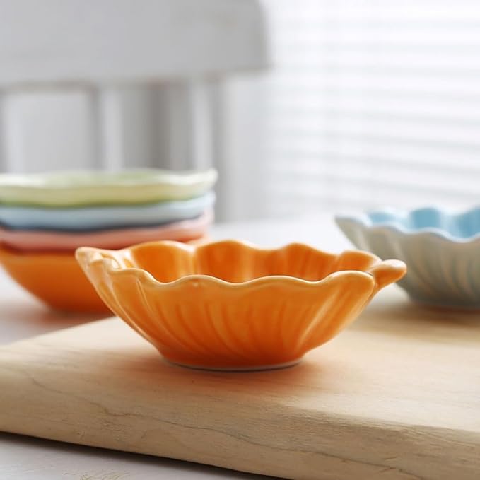 FAREWELL Dipping Bowls Soy Sauce Set Ceramic Soy Sauce Plate Appetizer Plate Dipping Bowl Condiment Plate Bowl Soy Sauce Seasoning Appetizer Bowls (Color : D)