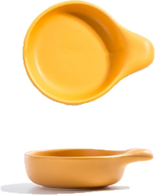 FAREWELL Dipping Bowls Dip Bowl Set Ceramic Condiment Dishes Sushi Bowl Condiment Plate Appetizer Plate Soy Sauce with Handle 5pc Soy Sauce Plate Appetizer Bowls (Color : C)