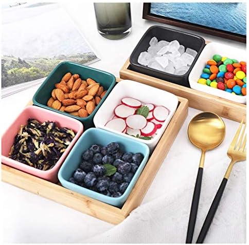 Ceramic Dinner & Appetizer Plates Set - Versatile Separated Fruit & Snack Tray for Living Room, Perfect for Dry Fruits, Snacks, and Entertaining - Stylish Bowl Set