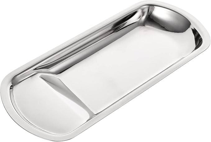 Cabilock 1pc Stainless Steel Serving Tray for Kitchen Multi-functional Spoon Ladle Holder and Lightweight Tableware for Catering Buffets and Family Reunions