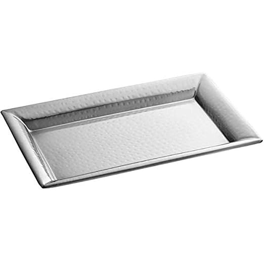 American Metalcraft HMRT712 Double-Wall Rectangular Hammered Stainless Steel Tray 12-3/8" Silver