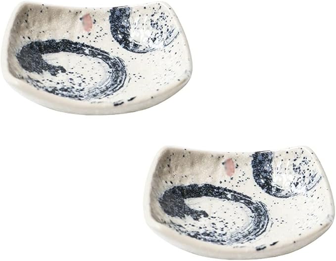 Condiment Tray Ceramic Sauce Plate 10 Oz Soy Sauce Dipping Plate Sushi Ketchup Snack Dessert or Appetizer Sauce Plate for Kitchen Home Restaurant Hotel Dip Sets(5.31x1.57in)