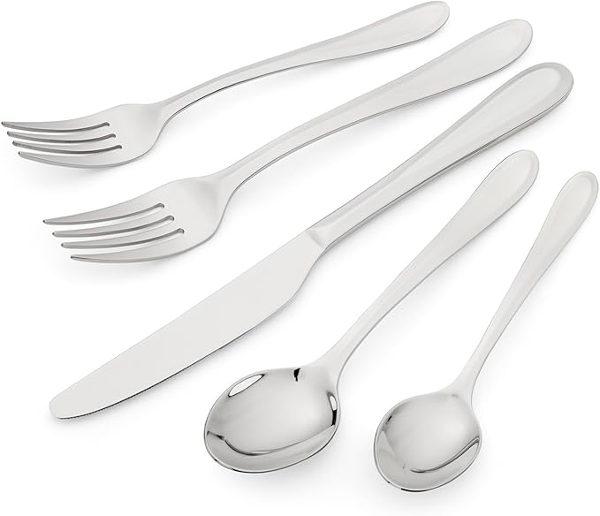 Spode Kit Kemp 20-Piece Cutlery Set | 18/10 Stainless Steel | Dishwasher Safe | Versatile Serving Flatware | Ideal for Appetizers, Desserts, Snacks | Perfect for Home & Gatherings
