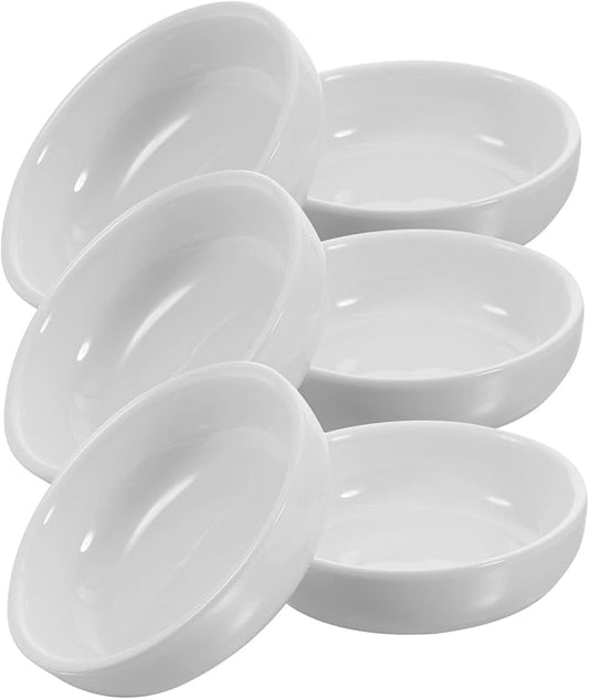 KICHOUSE 6pcs Ceramic Appetizer Plates Dipping Sauce Dish for Condiments Seasoning and Desserts Elegant Kitchen Serving Dishes
