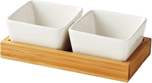 Dipping Sauce Dish Dipping Bowl Appetizer Plates Ceramic Sauce Dish Dessert Plate Square Shape Fruit Plate with Tray Porcelain Cake or Candy Plate Dip/Dipping Bowls Dipping Sauce Bowls/Dishes