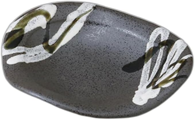 Iron Black Ranking Pattern 6.5 Plates [7.9 x 7.2 x 1.7 inches (20 x 18.3 x 4.2 cm) | Appetizer Plate, Setomonohonpo,