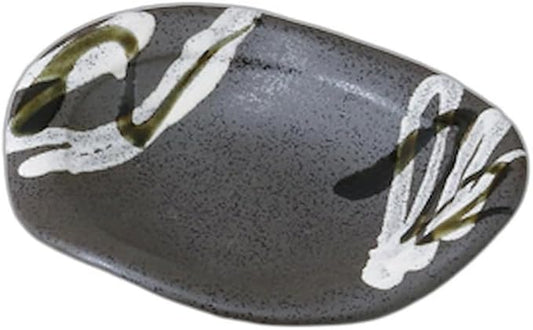 Iron Black Ranking Pattern 6.5 Plates [7.9 x 7.2 x 1.7 inches (20 x 18.3 x 4.2 cm) | Appetizer Plate, Setomonohonpo,