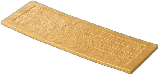 Pearl Gold Engraved Long Plate, 12.8 x 4.4 x 1.0 inches (32.5 x 11.3 x 2.5 cm) | Appetizer Plate, Setomonohonpo
