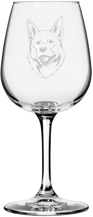 Etched Laser Art Personalized Dog Themed Etched Wine Glass - Custom Dog Breed Wine Glasses, Ideal for Pet Lovers, Unique Birthday Gift for Men & Women, Personalized Gift - Pungsan, 12.75 oz