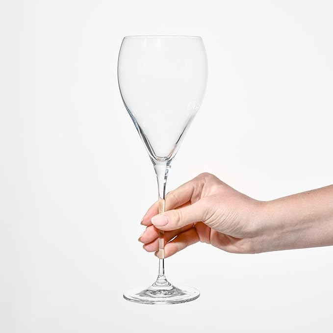Krosno Red Wine Glasses, Set of 4, 16.2 oz, Perla Collection, Elegant Rounded Shape, Durable Crystalline Glass, Unique Design, Dishwasher Safe, Made in Europe