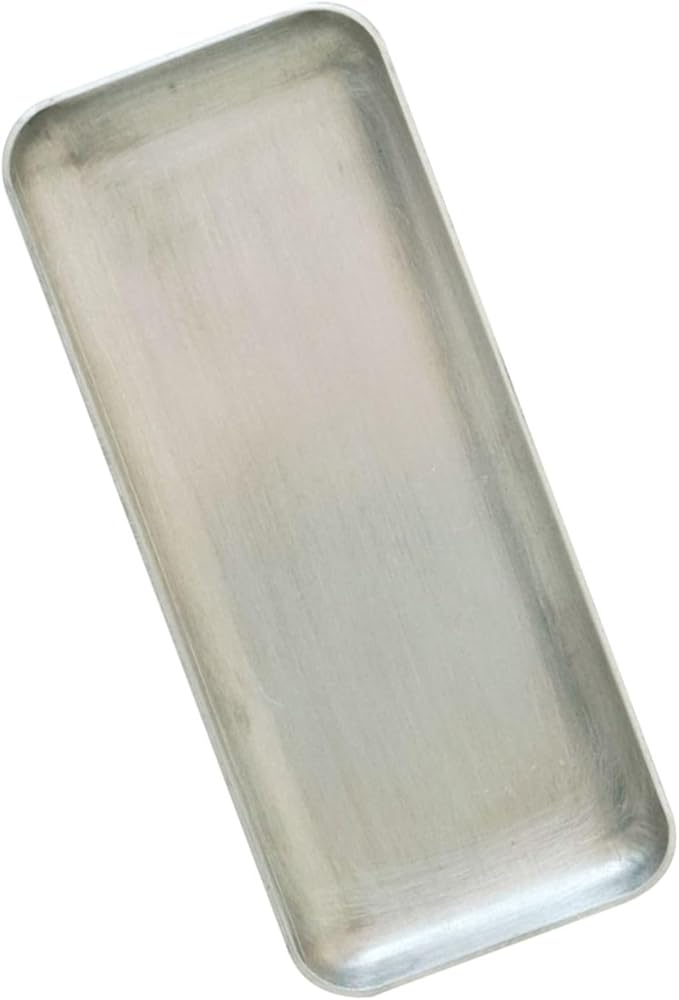 PRETYZOOM Retro Storage Tray Silver Serving Tray Handles Food Storage Plate for Pastry Desserts