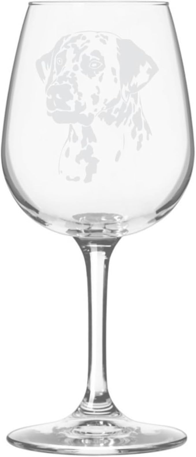 Etched Laser Art Dalmatian Personalized Dog Themed Etched 12.75oz Wine Glass Custom Dog Breed Wine Glasses, Ideal for Pet Lovers, Unique Birthday Gift for Men & Women, Personalized Gift