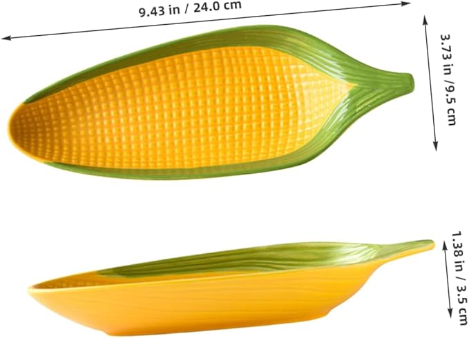 Ceramic Corn Dishes for Corn The Cob for Barbecue Parties and Snack Serving Reusable Dinnerware for Appetizers and Desserts