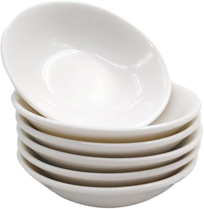6pcs Ceramic Dipping Plates for Sauces Condiments and Appetizers Snack Dishes for Home Restaurants and Picnics Simple Design for Table Decoration