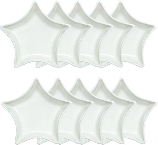 SOCOSY Star-shaped Multipurpose Ceramic Sauce Dish Seasoning Dishes Sushi Dipping Bowl Appetizer Plates Serving Dish Saucers Bowl(Set of 10)