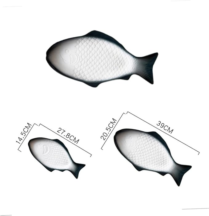 Zerodeko Ceramic Fish-shaped Dish for Snack Storage Unique Serving Platter Deep Green for Family Gatherings Parties and Home Dining Decor