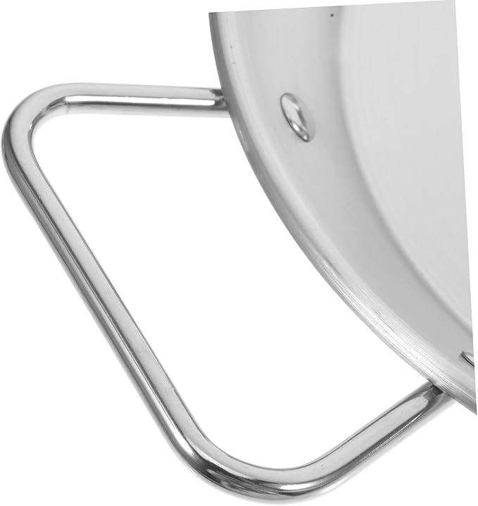 Garneck Stainless Steel Snack Plate Double Handle Salad Dish Versatile Serving Tray