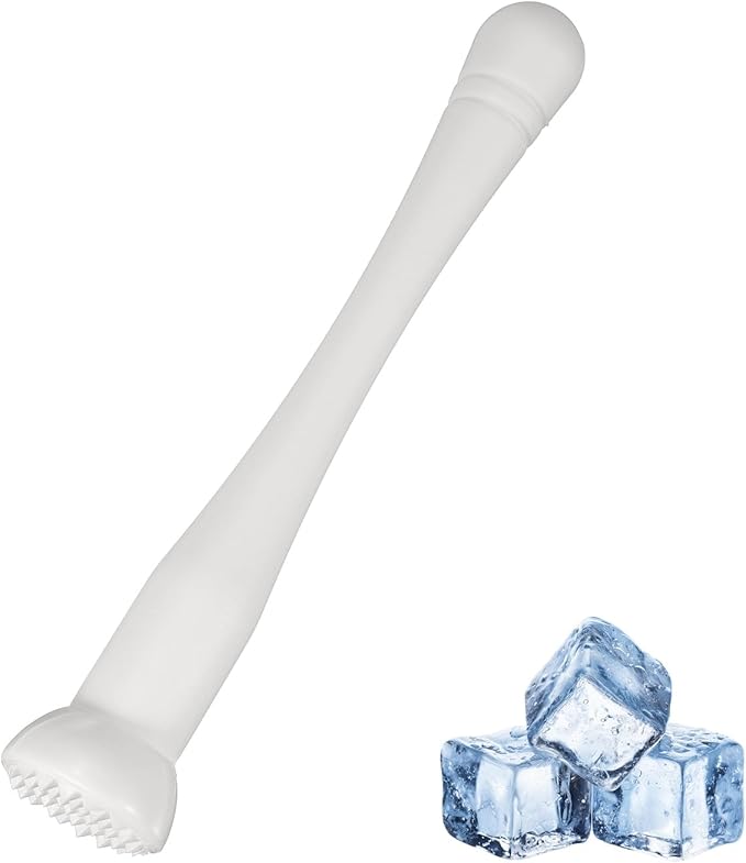 uxcell Cocktail Muddler, 9 Inch PP Drink Muddler Bar Accessories Tools Ice Crusher for Home Party Cocktail Fruit Drinks, White (Thin)