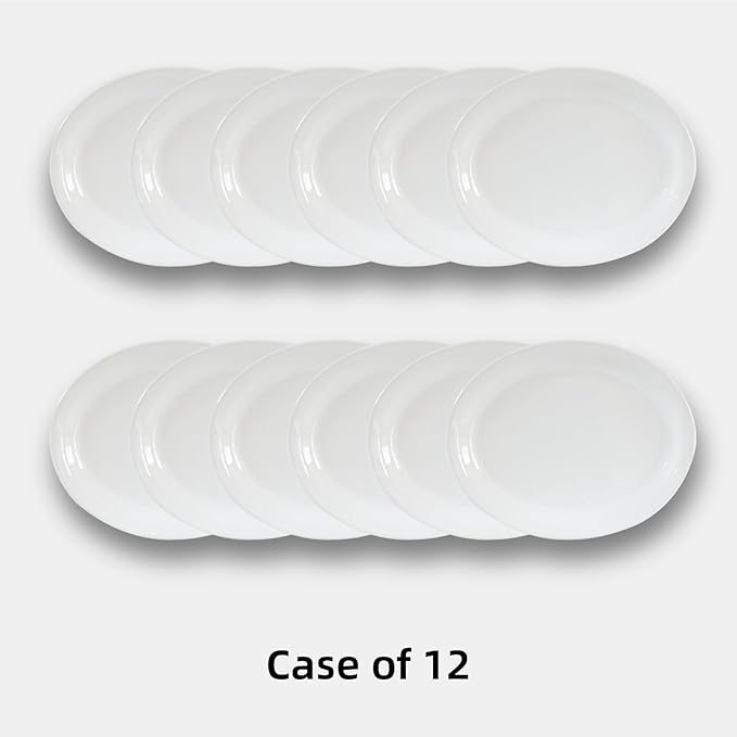 Stoneware Narrow Rim Commercial Grade Dinnerware, Bright White, Oval Platter 13.5" x 10.5", Case of 12