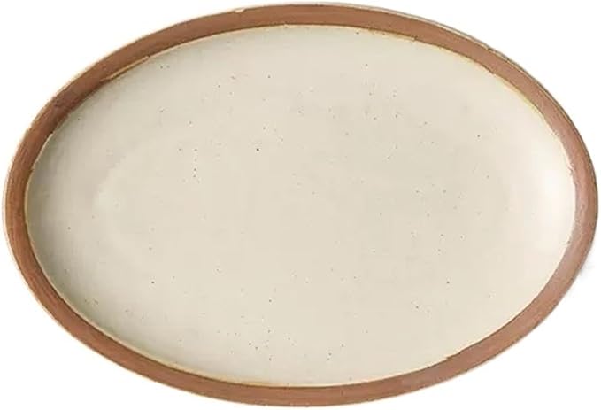 SONGCHAO Party Supplies Oval Ceramic Dinner Plate Household Salad Plate Ceramic Tableware Restaurant Kitchen Appetizer Plate Dessert Plate Party Plates (Color : Medium)