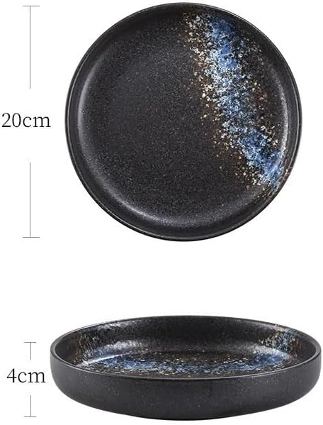 Appetizer Plates Ceramic Plate Household Dish Round Plate Retro Style Restaurant Tableware Dessert Plate Cheap Plates