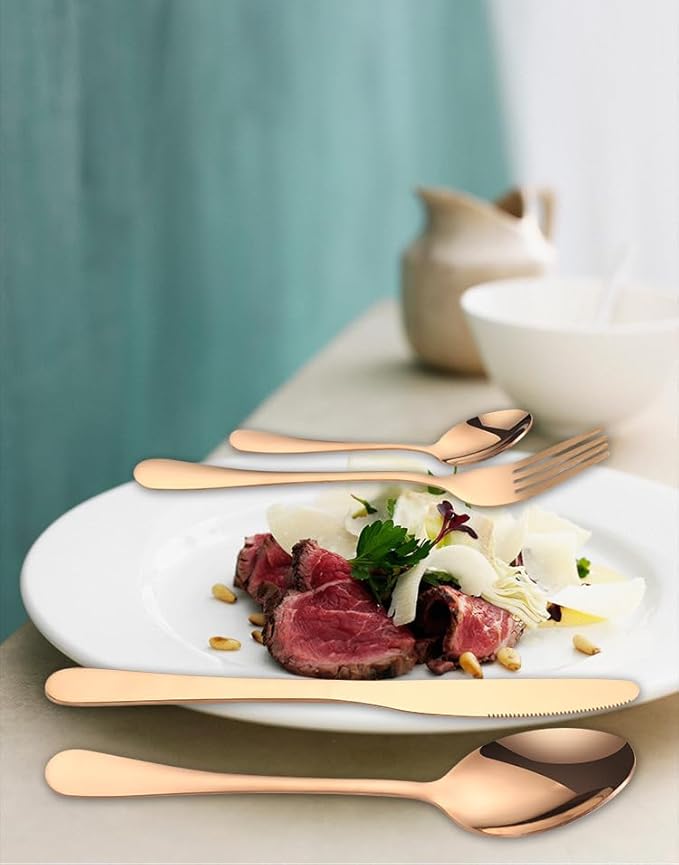 Stainless Steel Flatware serving set,Home Kitchen Eating Tableware Set,Dishwasher Safe,For Home Kitchen Restaurant Hote 4/16/24/32/40/48 Pcs Stainless Steel Cutlery 4 Piece Set Hotel Supplies Restaura