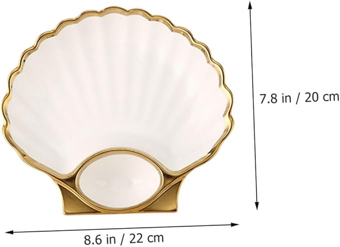 1pc Ceramic Dumpling Serving Plate Sauce Creative Shell-shaped Design for Appetizers Sushi and Snacks Easy to Clean and Versatile Dipping Dish Pure White