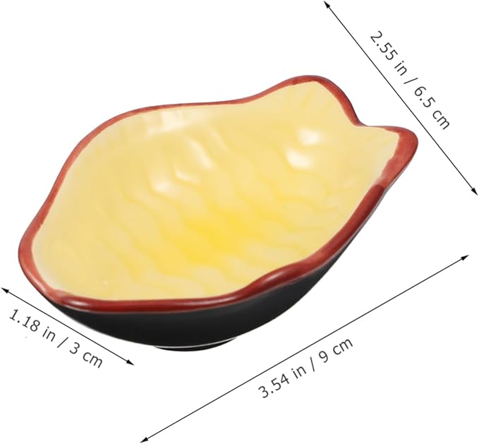 Garneck 3pcs Ceramic Sauce Dishes for Condiments Platters for Appetizers Seasoning Plates for Dipping Mustard Sauce Random Style