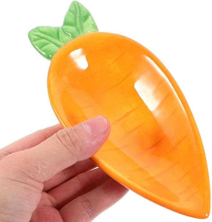 2pcs Ceramic Dishes Sauce Plates Easter Carrot Plates Tasting Dishes Ingredient for Prep Sushi Plate Digging Plate Dip Dessert Carrot Shape Bowls