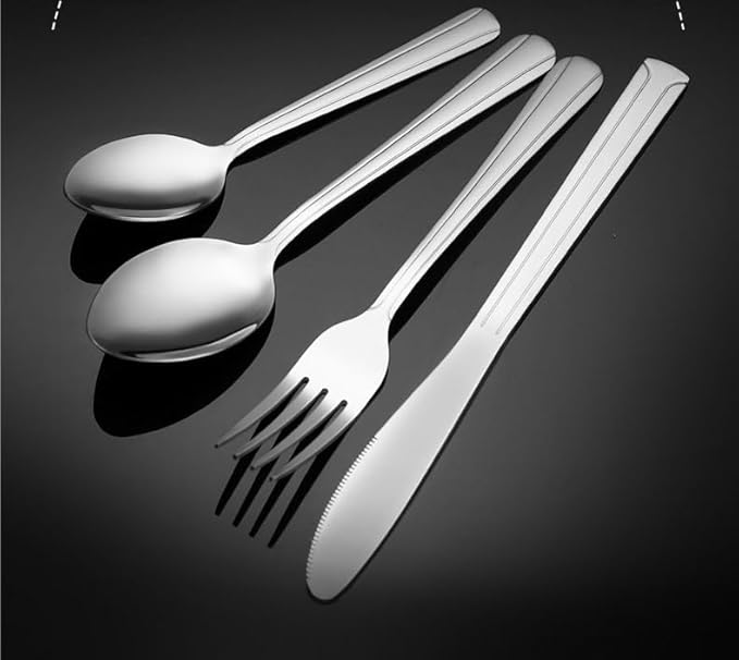 Stainless Steel Flatware serving set,Home Kitchen Eating Tableware Set,Dishwasher Safe,For Home Kitchen Restaurant Hote 4/16/24/32/40/48 Pieces Stainless Steel Set Dinner Knife And Fork Spoon Steak Kn