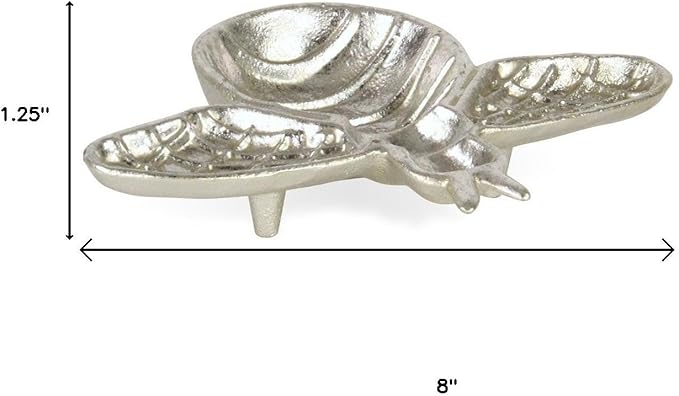 8" Silver Cast Iron Bumble Bee Trinket Tray