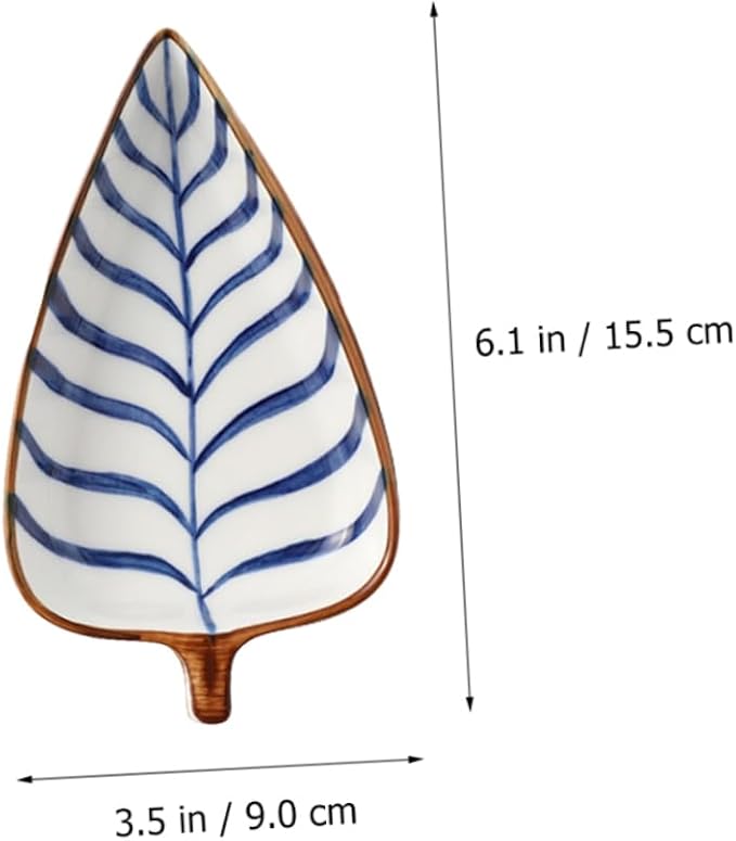 Cabilock Leaf Shape Mini Sauce Plates Ceramic Household Dipping Dishes for Snacks Seasonings and Appetizers Easy to Clean for Desserts and Side Dishes