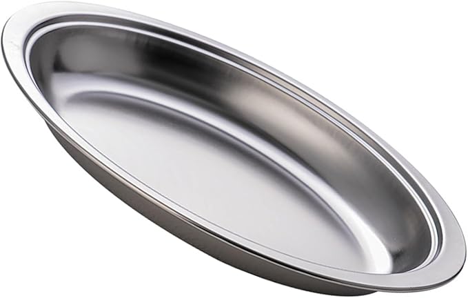 Steaming Fish Tray Stainless Steel Serving Plate Oval Shape Multifunctional for Home or Restaurant Use Silver/Gold