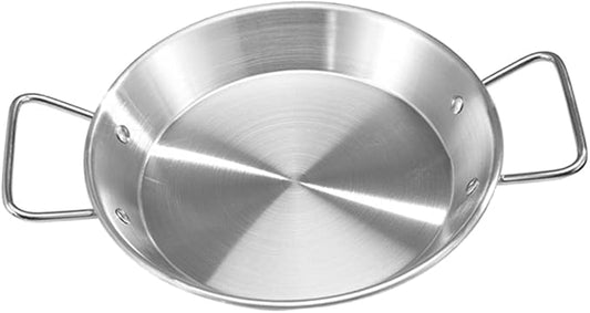 Garneck Stainless Steel Snack Plate Double Handle Salad Dish Versatile Serving Tray