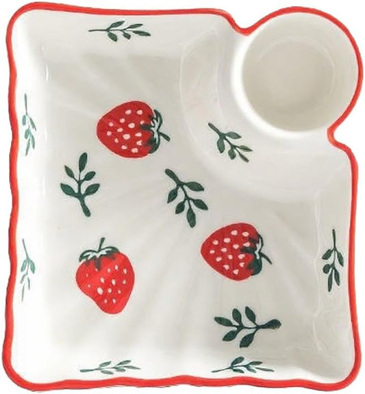 Multi Purpose Appetizer Ceramic Tray Vinegar Bowl Elegant Sushi Cookie Serving Dishes Dipping Sauce Plate for Dumplings French Fries Snacks Homes Restaurants Design Sense Souvenirs