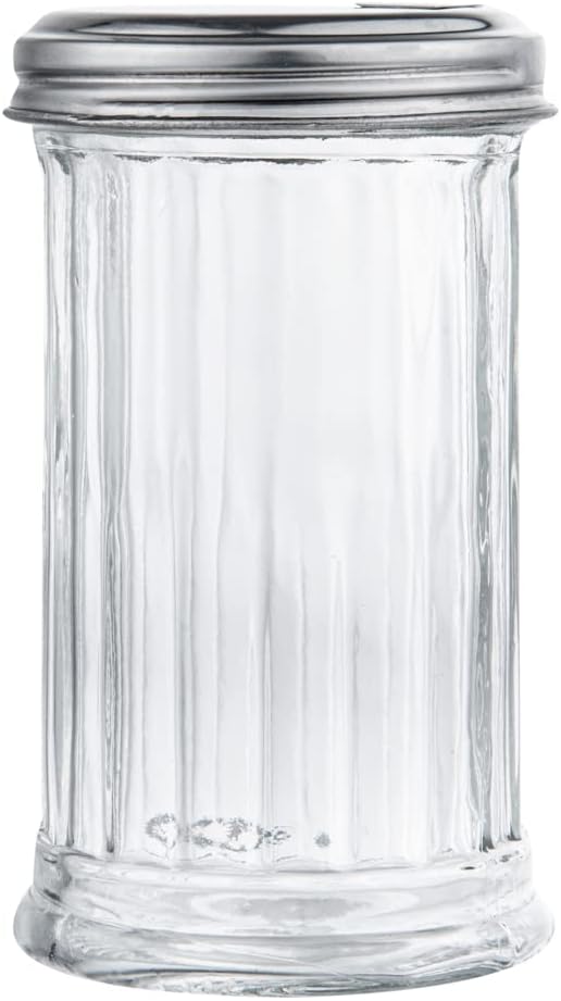 RW Base 11 oz Glass Sauce/Sugar Pourer - with Spout Lid - 3" x 3" x 7" - 1 count box