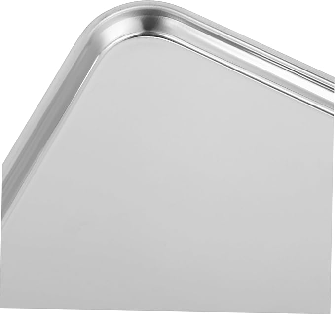Stainless Steel Food Tray Lightweight Rectangular Serving Platter for Family Gatherings Parties Weddings Bars Restaurants Silver Plate Holder